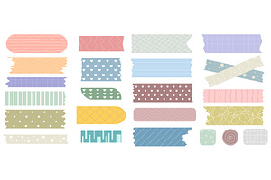 Cute washi tape of different sizes, an Object Illustration by Tati_Kli