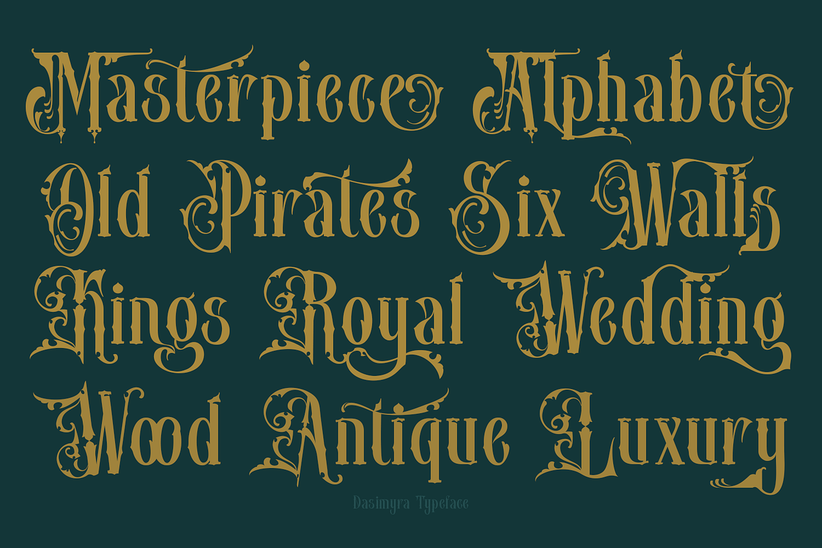 Dasimyra Antique Typeface, a Blackletter Font by TypeClassHeroes (Photo 5 of 10)