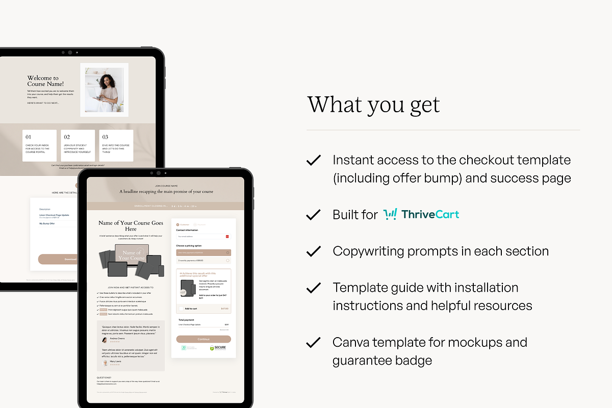 ThriveCart Checkout Template, a Landing Page Template by Pixel & Flow (Photo 3 of 8)