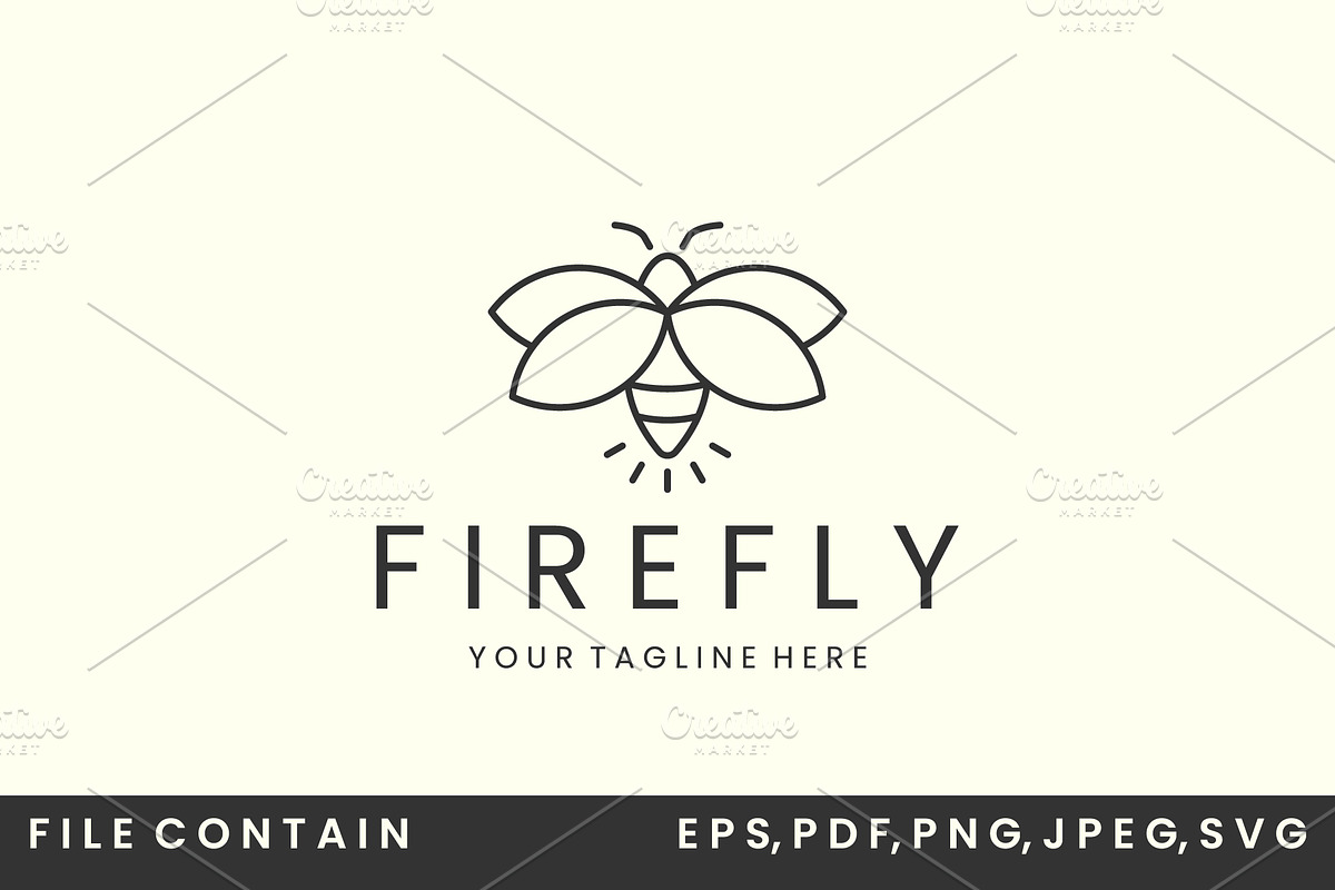 vector firefly linear style logo, a Branding & Logo Template by SD 22