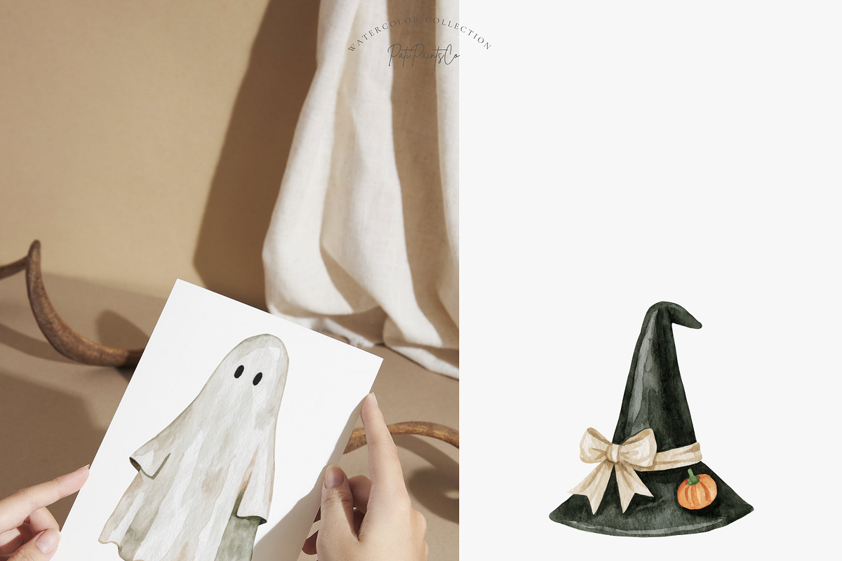 Watercolor Halloween Clipart Bundle, an Object Illustration by Pati Paints (Photo 5 of 11)