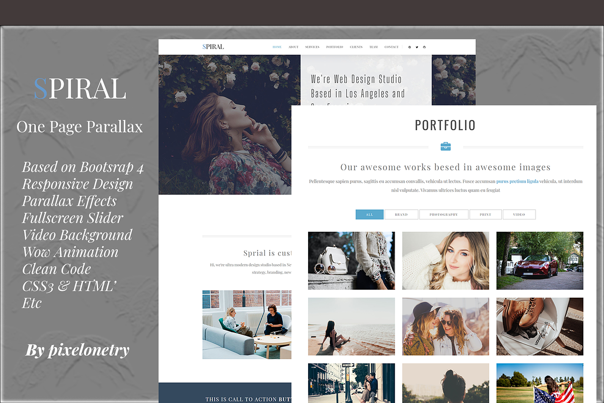 Spiral - One Page WordPress Theme, a WordPress Template by pixelonetry (Photo 1 of 2)