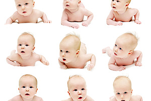 Newborn babys is crawling set, a Photo by saiko3p