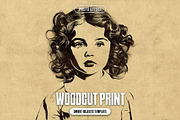 Woodcut Print Photo Effect, a Layer Style Add-On by iDoodle Studio (Thumbnail 1 of 5)