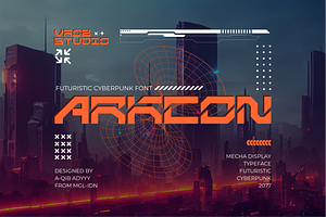 ARKCON - Futuristic Cyberpunk Font, a Font by Vroz Studio
