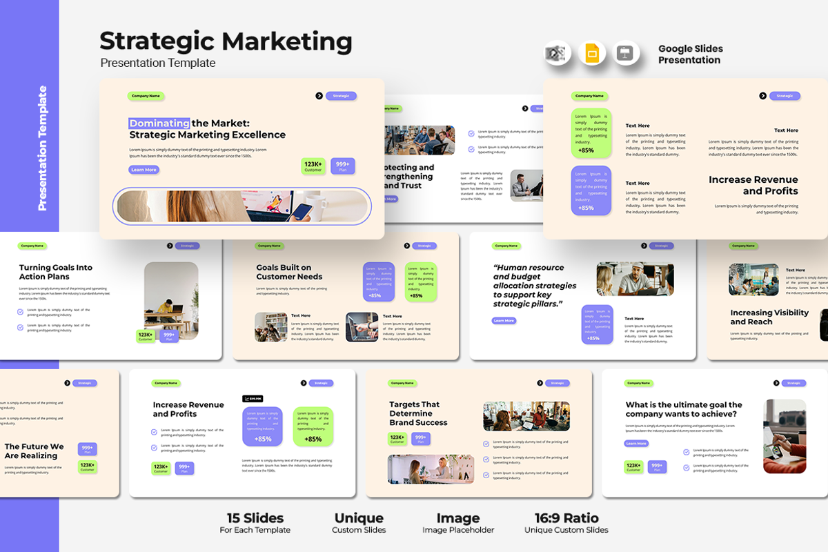 Strategic Marketing - Google Slides, a Presentation Template by Iqsiart Studio (Photo 1 of 3)