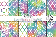 Seamless Watercolor Patterns #2 BR, a Pattern Graphic by RaccoonGirl Design (Thumbnail 1 of 3)