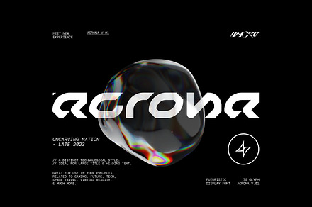 Acrona - Display Font, a Font by Uncarving