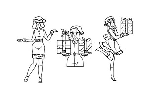 new woman santa vector, a Person Illustration by pikepicture