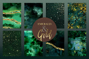 50 Gold & Emerald Watercolor Papers, a Texture Graphic by Photohacklovers (Thumbnail 2 of 8)