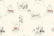 Little Houses in Cloudes Pattern, a Pattern Graphic by MouseGrey (Thumbnail 8 of 8)