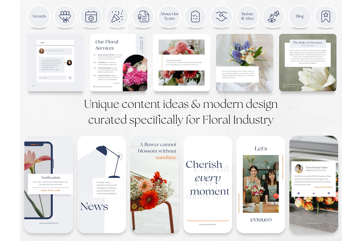 300 Floral Social Media BUNDLE, a Social Media Template by PatternLab. (Photo 6 of 9)