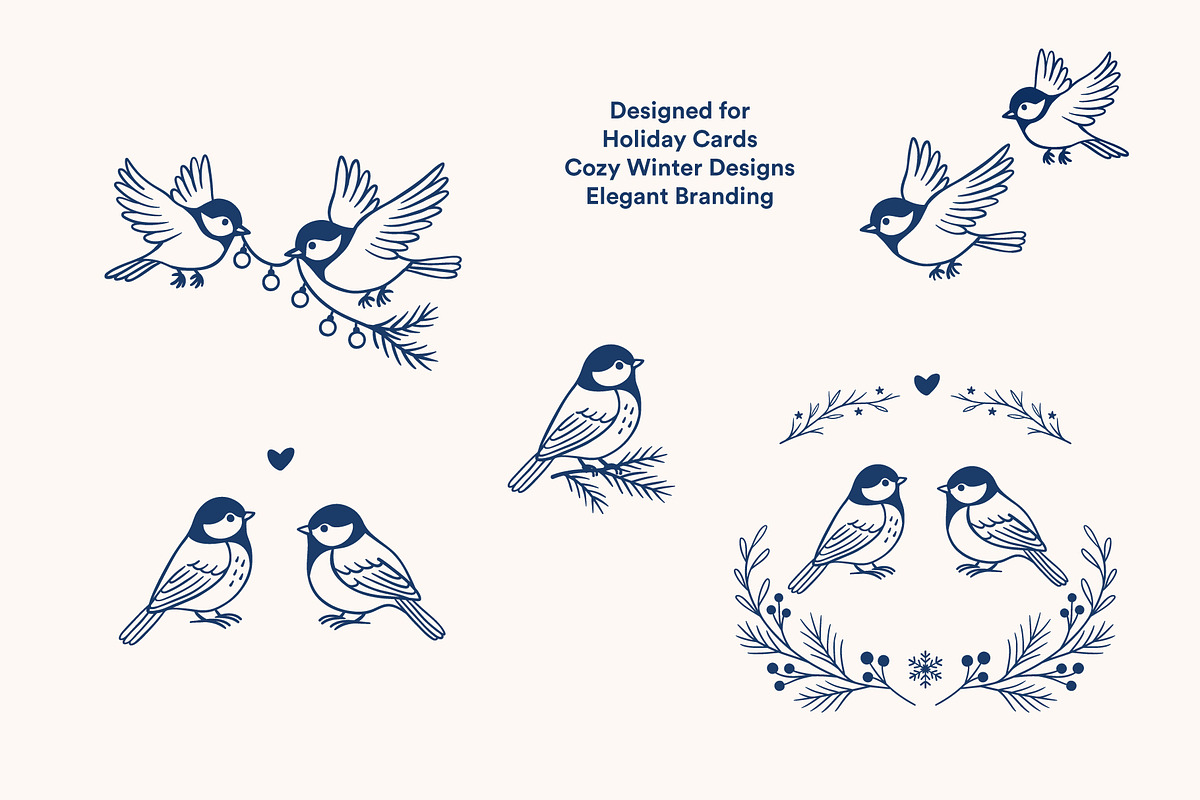 Winter Birds Vector Clipart, an Illustration by SvetaGallery (Photo 2 of 5)