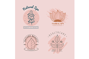 four spa service brands, an Object Illustration by studiogstock