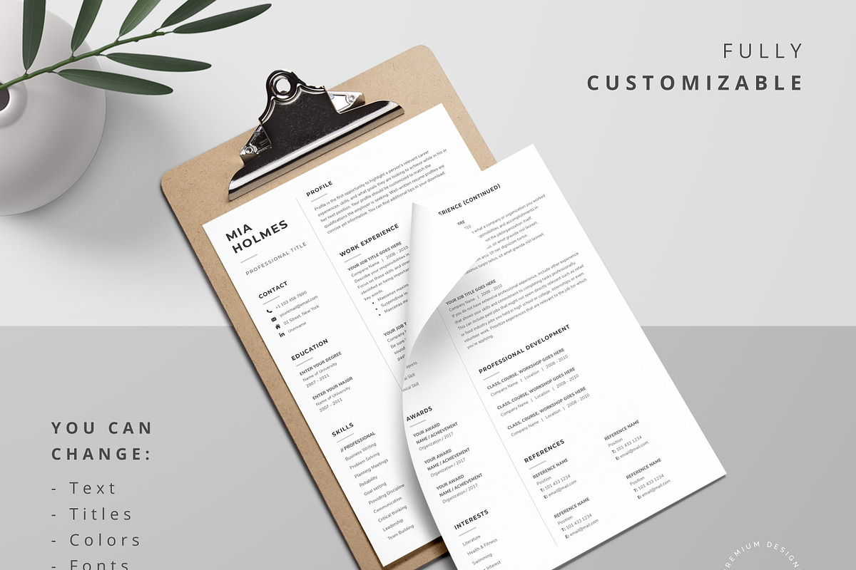 Word Resume & Cover Letter Template, a Resume Template by DemeDesign (Photo 4 of 6)
