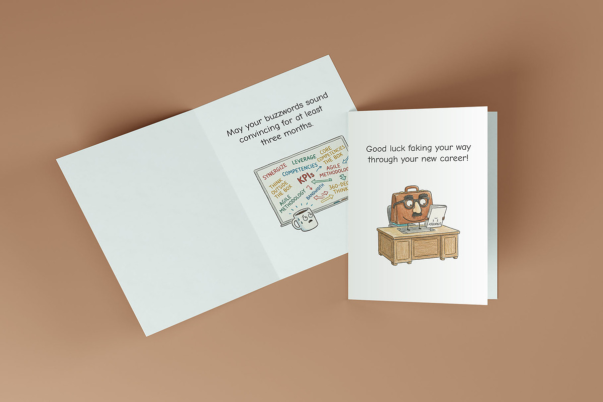 Funny Career Pivot Greeting Cards, a Card Template by Cyrah's Collection (Photo 2 of 3)