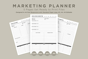 Marketing Planning Pages Set V-11, a Stationery Template by shahsoft