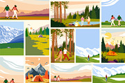 Hiking & Camping in Mountains, an Illustration by Olga Bonitas (Thumbnail 8 of 8)