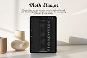 100 Moth Procreate Stamps, a Brush Add-On by Painter Creative Books (Thumbnail 2 of 9)