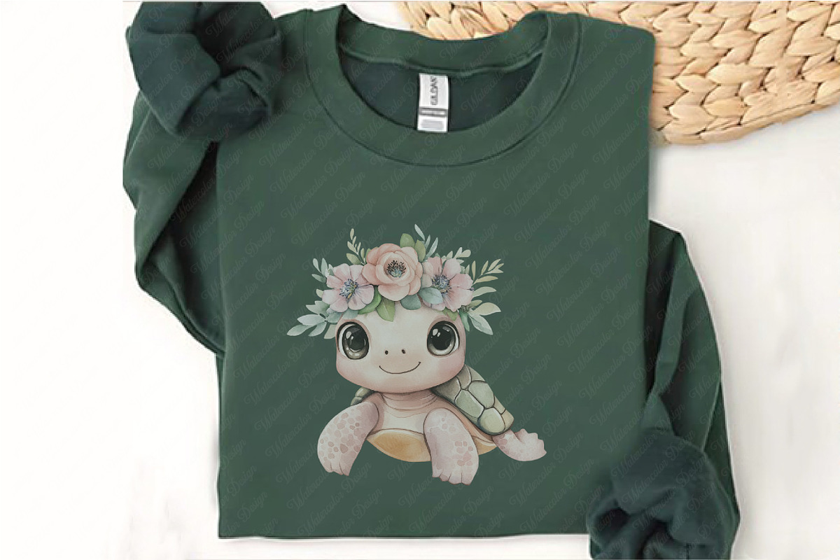 Watercolor Baby Turtle Clipart, an Illustration by Watercolor design (Photo 10 of 12)