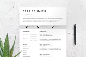 Modern Minimalist CV/Resume Template