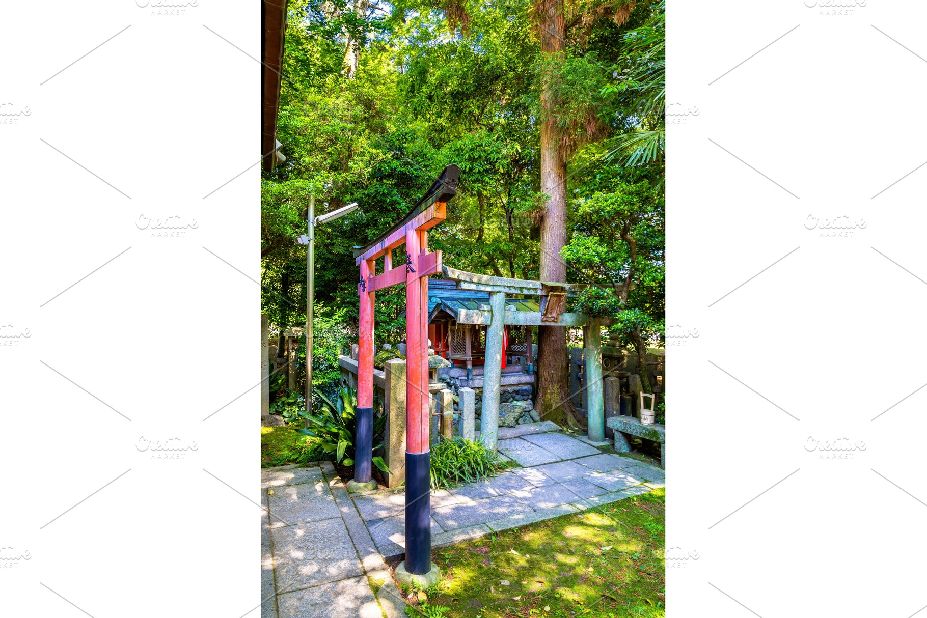Torii at Shirakumo Shrine in Kyoto Gyoen National Garden, an Architecture Photo by Leonid Andronov