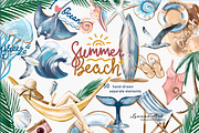 Summer beach Clipart Collection, a Seasonal Illustration by Leonaa art (Thumbnail 2 of 8)