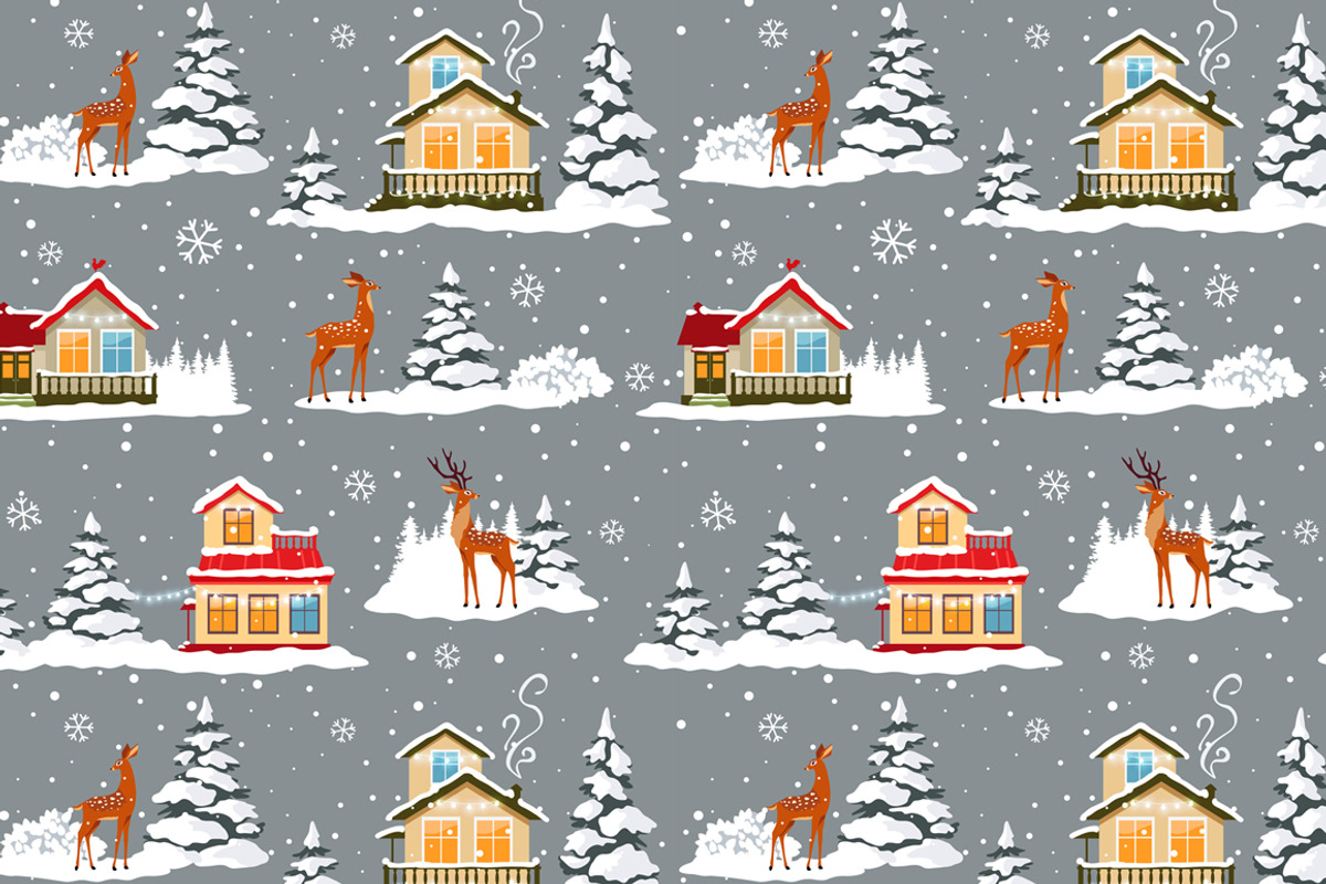 Winter seamless pattern, an Animal Illustration by JulianArt (Photo 7 of 7)