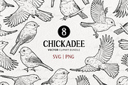 Chickadee Bird Vector Line Art Set, an Animal Illustration by MadliArt (Thumbnail 1 of 4)