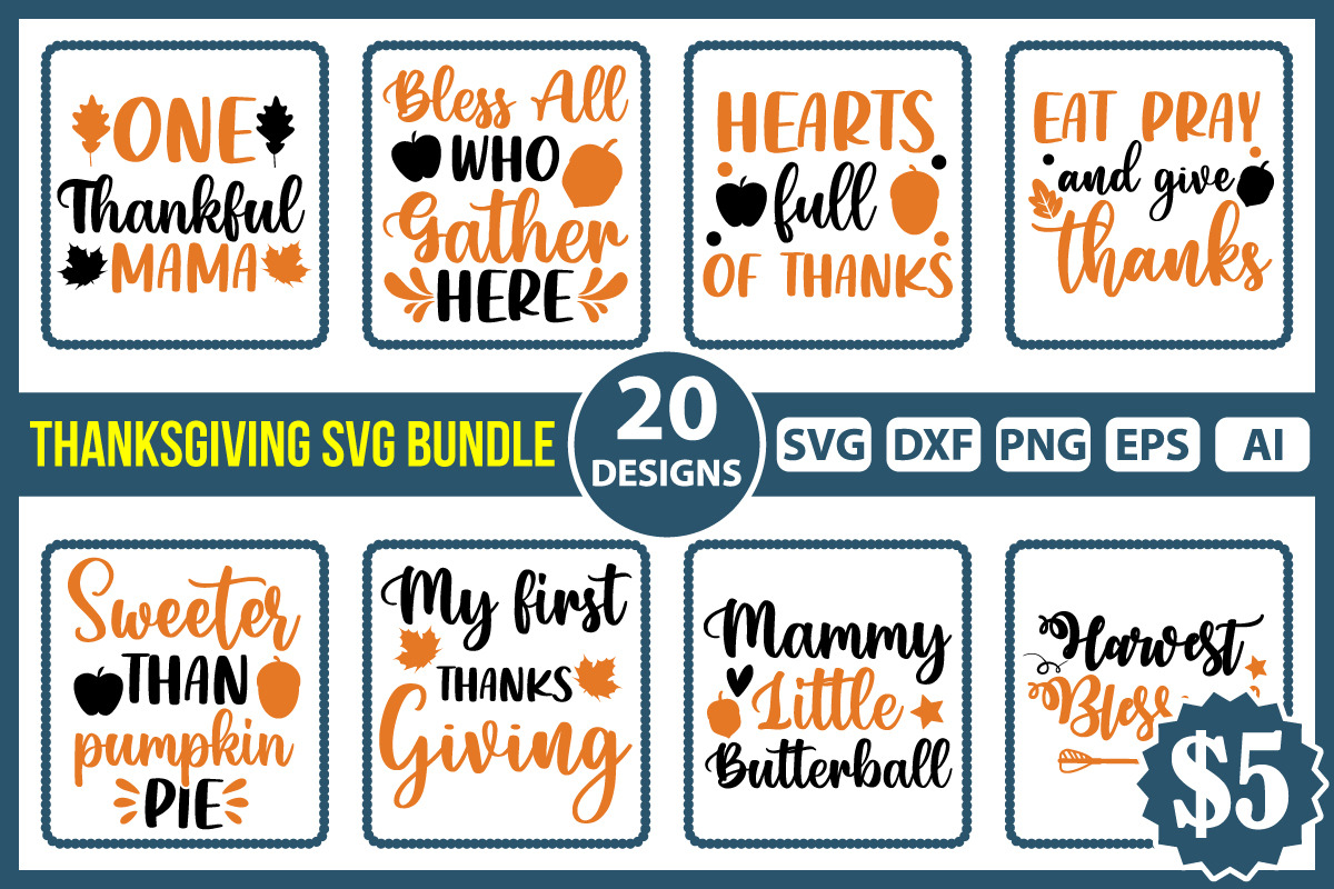 Thanksgiving Mega SVG Bundle, an Object Graphic by FunnySVGCrafts (Photo 7 of 11)