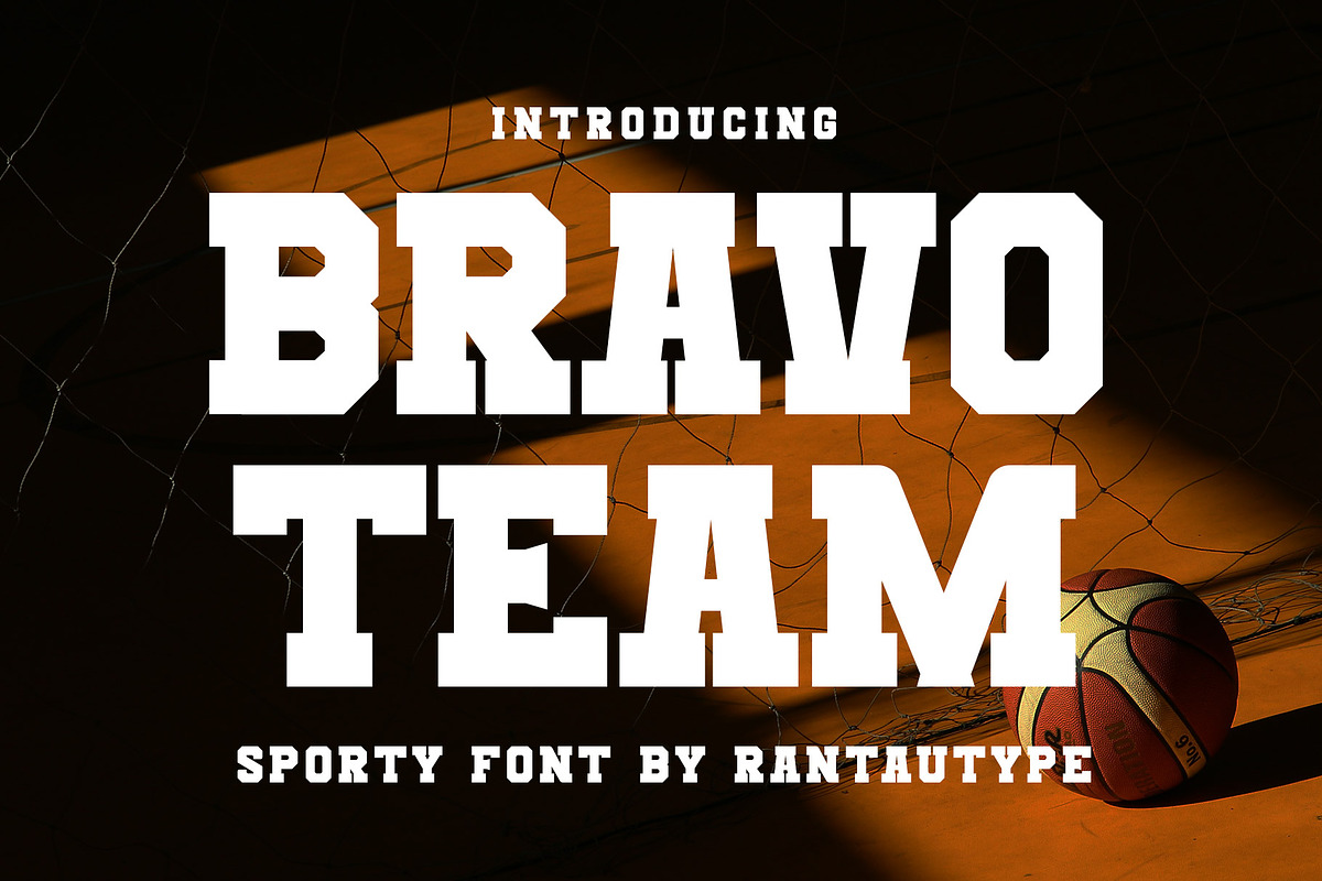 BravoTeam Sporty Font, a Sans Serif Font by RantautypeStudio (Photo 1 of 13)