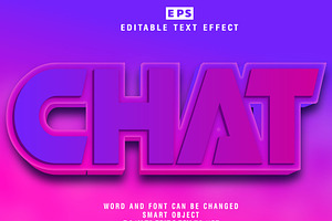 Chat 3d Editable Text Vector Effect