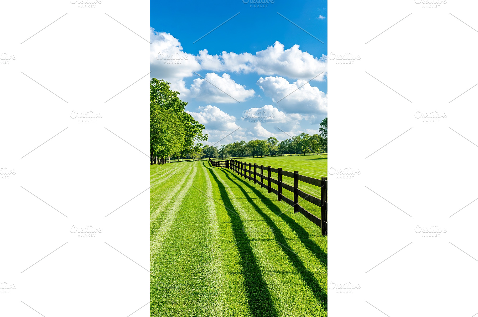 Scenic green pasture with blue sky, a Nature Photo by Lermont51