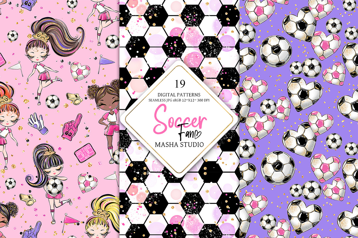 Soccer Seamless Digital Papers, a Pattern Graphic by Masha  Studio (Photo 2 of 8)