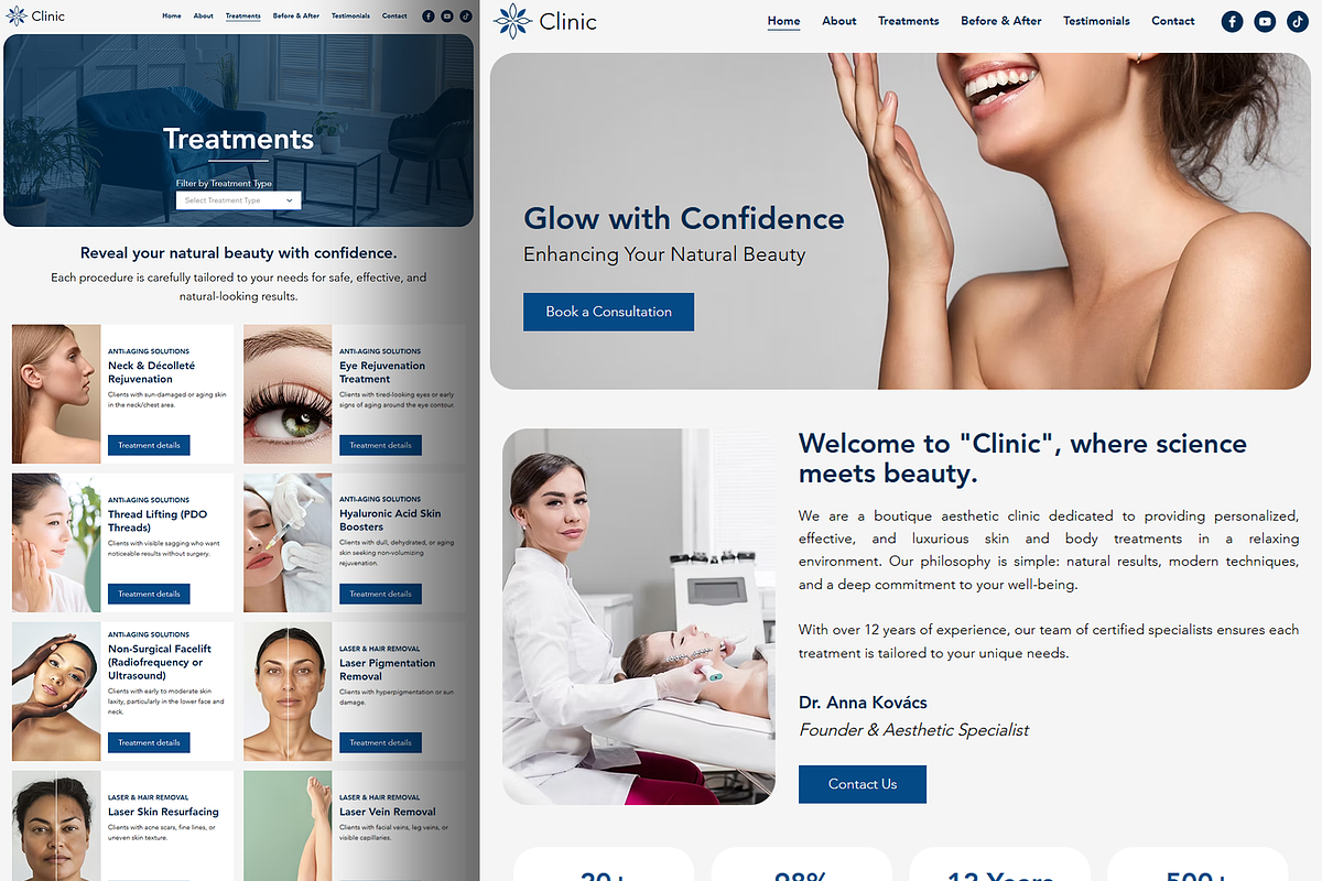 Beauty Clinic Wix Studio Website preview 6