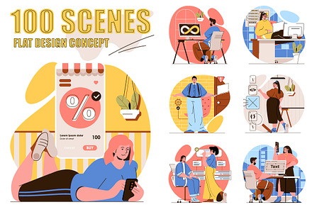 Flat People Concept Illustrations