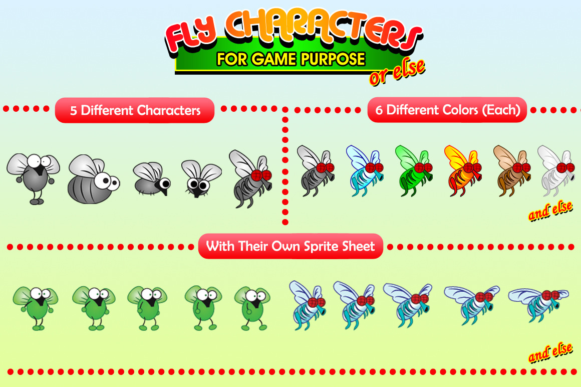 Fly Characters, an Illustration by erkoudesign