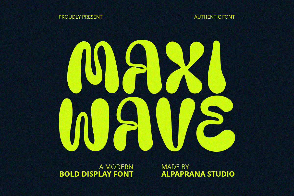 Maxi Wave - Display Font, a Handwritten Font by Alpaprana (Photo 1 of 11)
