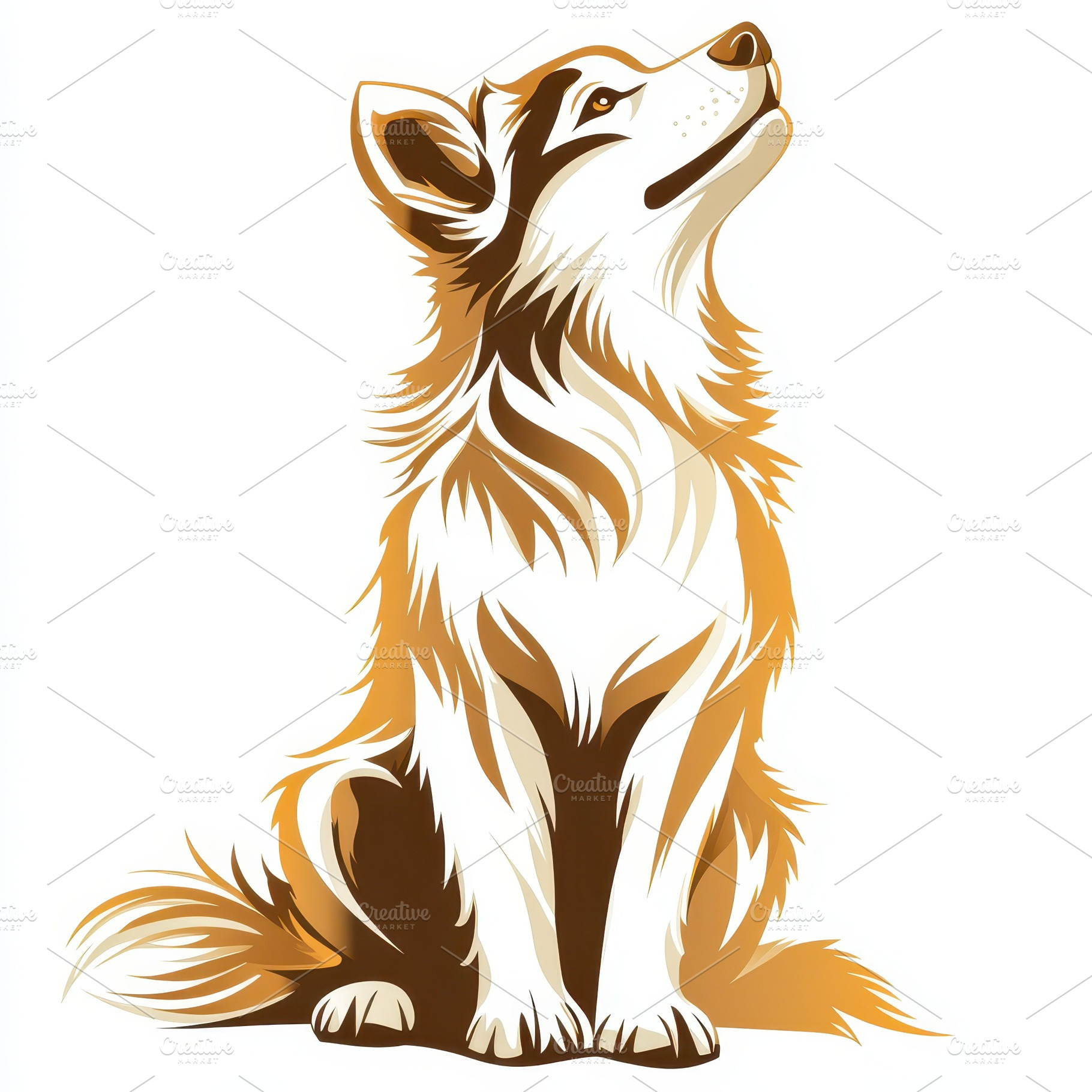 Golden Husky Puppy Sitting Looking U, an Animal Photo by Pixeness Studio