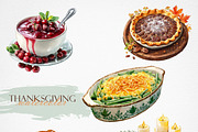 Watercolor Thanksgiving Feast, a Food Illustration by Deckar_art (Thumbnail 1 of 3)