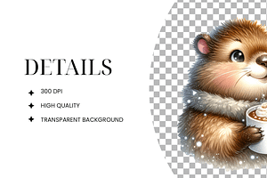 Groundhog Watercolor Clipart