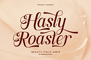 Hasly Roaster - Beauty Italic Font, a Serif Font by RagamKata (Thumbnail 1 of 11)
