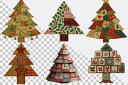 atchwork Christmas Tree Clipart Bund, an Illustration by SVGArt (Thumbnail 7 of 8)