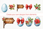 Christmas Chicken Watercolor Clipart, an Animal Illustration by ArtIrisArt (Thumbnail 4 of 6)