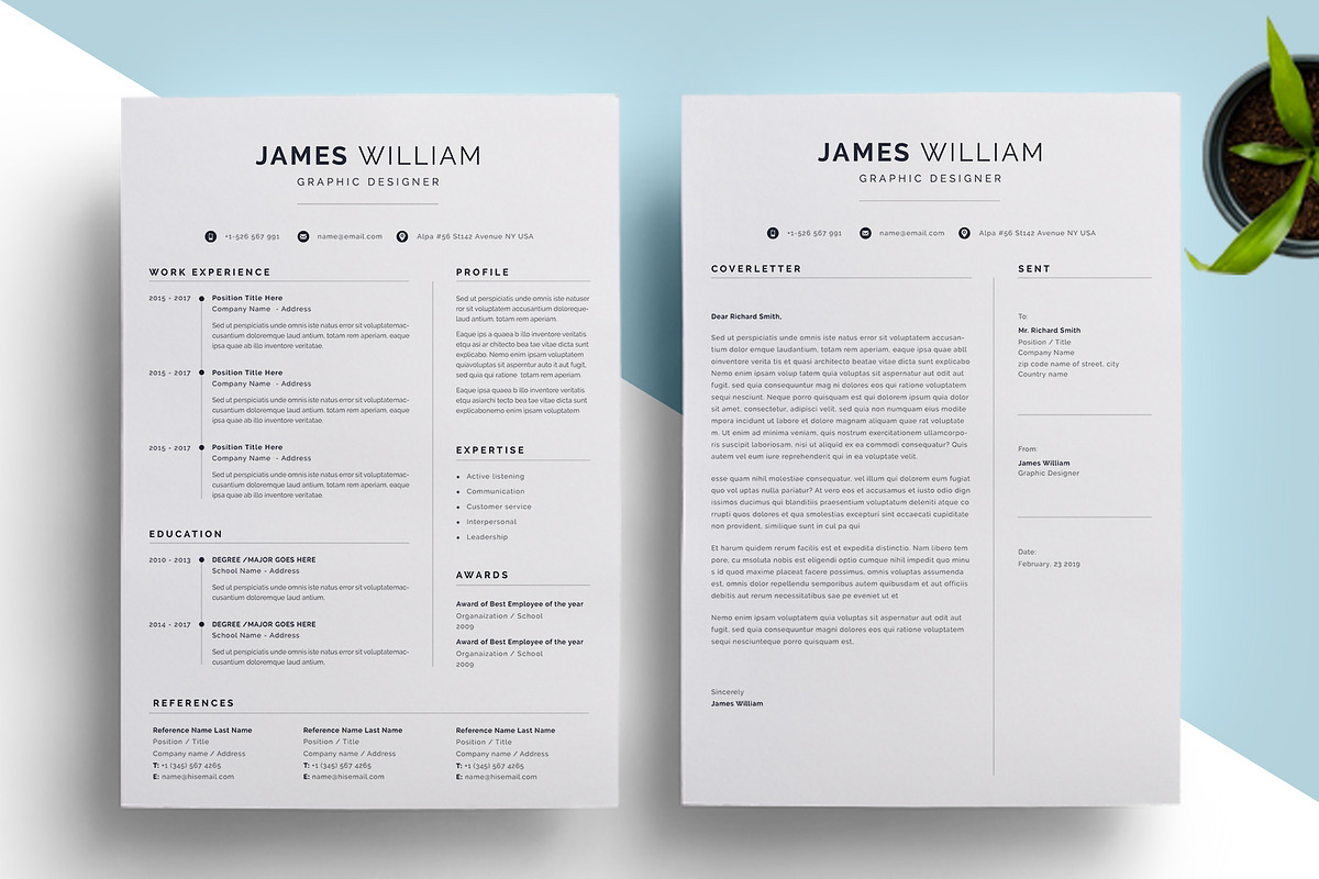 Minimalist Resume, a Resume Template by Pxl_graphic (Photo 2 of 3)