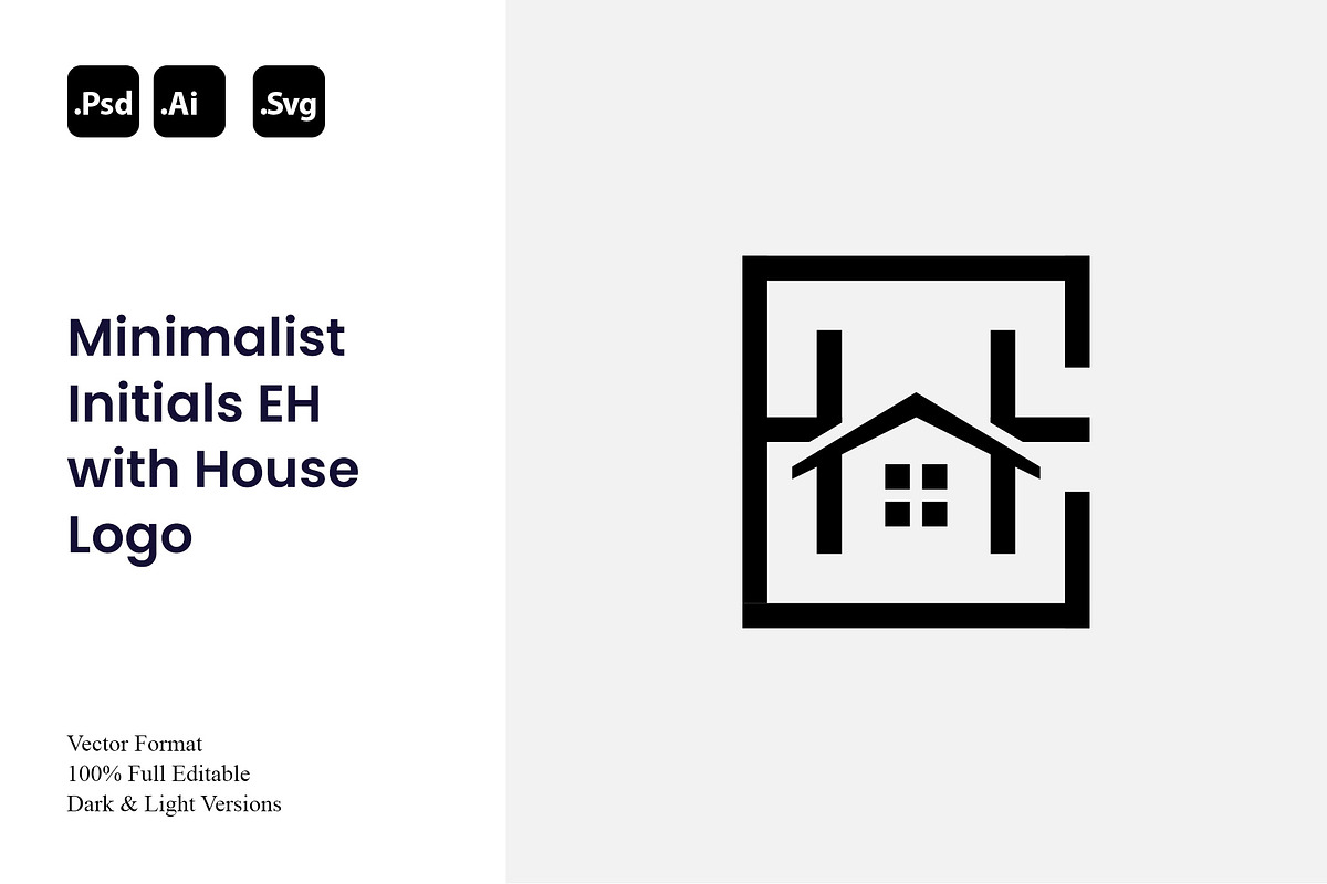 Minimalist Initials EH House Logo, a Branding & Logo Template by Luxury Logos (Photo 1 of 4)