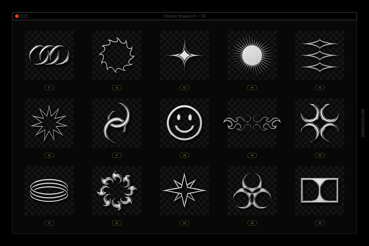 Acid & Chrome Abstract Shapes Bundle, an Object Graphic by Samolevsky (Photo 10 of 25)