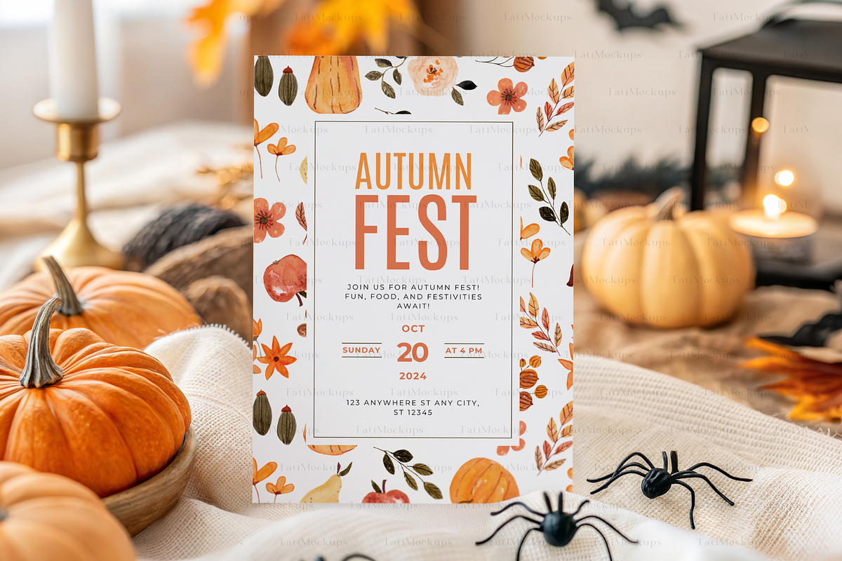 Halloween Invitation Mockup, an Advertising Mockup by TatiMockup (Photo 4 of 4)
