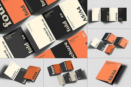 Four Fold A5 Brochure Mockup, an Advertising Mockup by Yogurt86