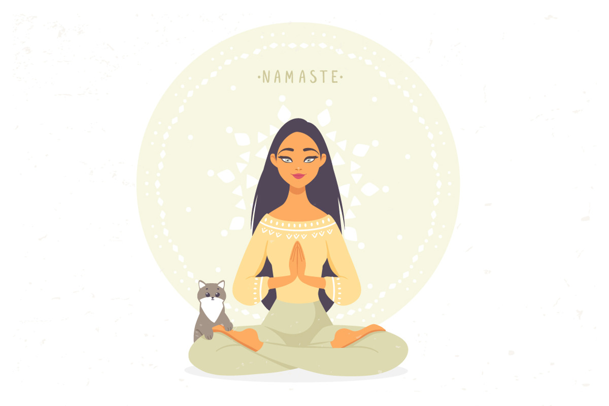 Meditation girls, a Healthcare Illustration by JulianArt (Photo 4 of 4)